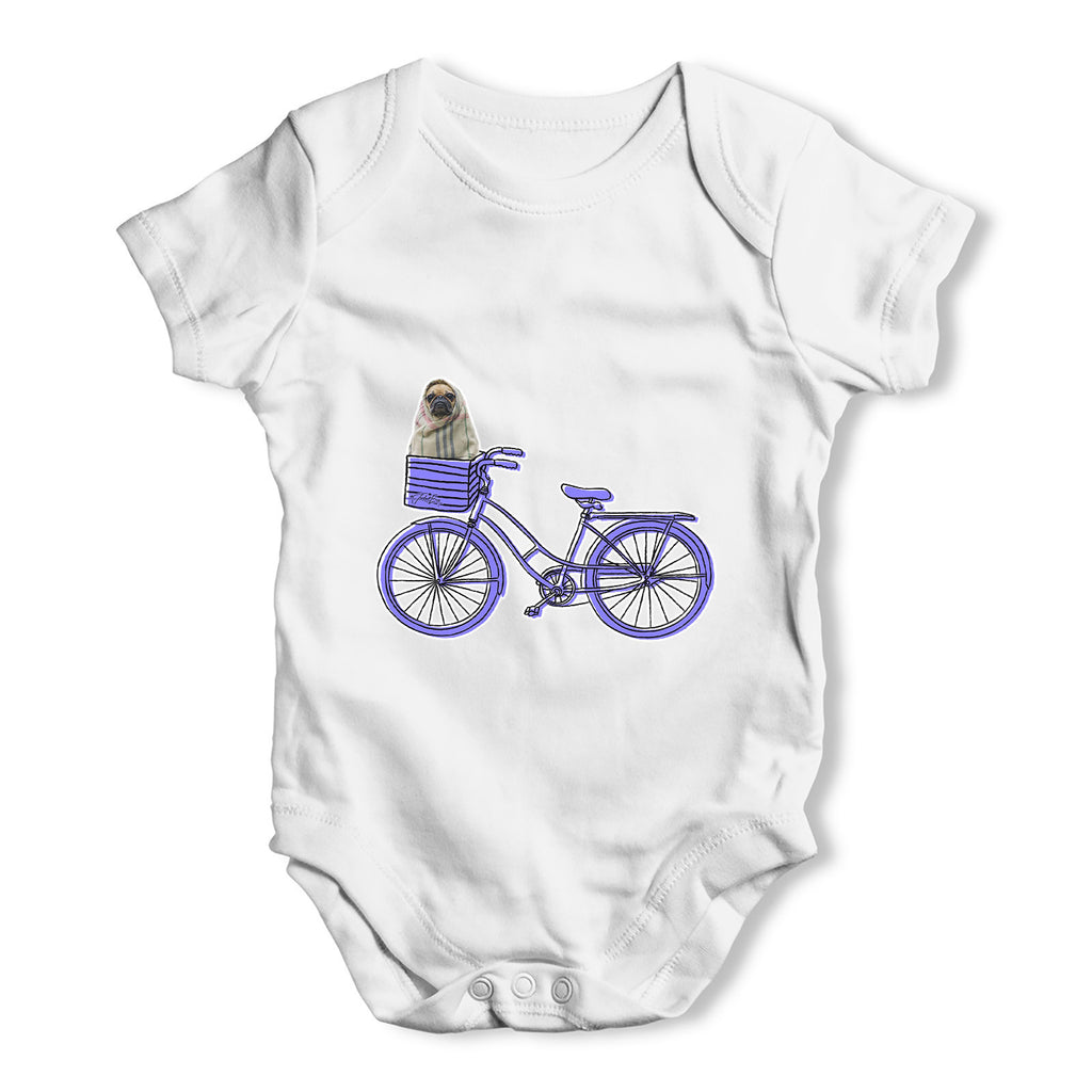 Pug On A Bike Baby Grow Bodysuit