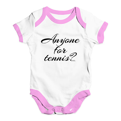 Baby Girl Clothes Anyone For Tennis? Baby Unisex Baby Grow Bodysuit 0-3 Months White Pink Trim