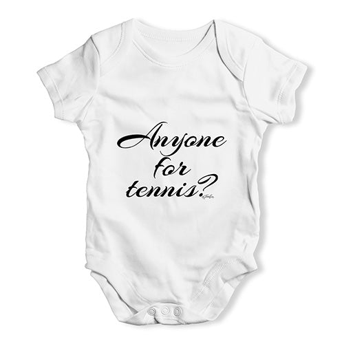 Funny Baby Bodysuits Anyone For Tennis? Baby Unisex Baby Grow Bodysuit Newborn White