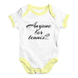 Baby Boy Clothes Anyone For Tennis? Baby Unisex Baby Grow Bodysuit 12-18 Months White Yellow Trim