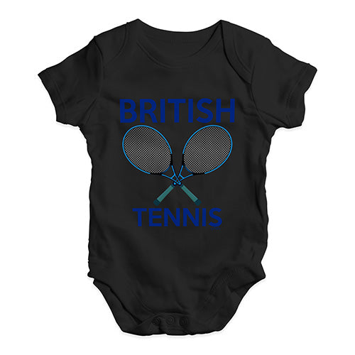 Funny Baby Onesies British Tennis Baby Unisex Baby Grow Bodysuit Newborn Black