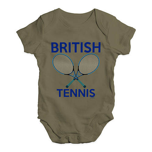 Bodysuit Baby Romper British Tennis Baby Unisex Baby Grow Bodysuit Newborn Khaki