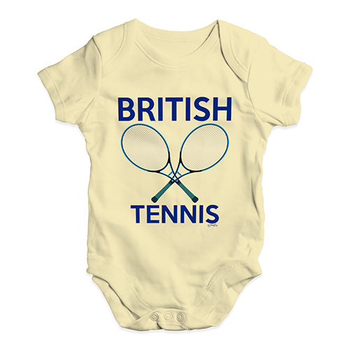 Babygrow Baby Romper British Tennis Baby Unisex Baby Grow Bodysuit 18-24 Months Lemon