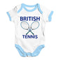 Baby Grow Baby Romper British Tennis Baby Unisex Baby Grow Bodysuit Newborn White Blue Trim