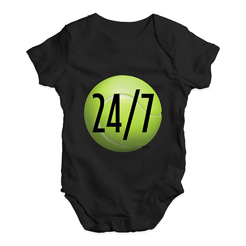 Cute Infant Bodysuit Tennis 24 Seven Baby Unisex Baby Grow Bodysuit 12-18 Months Black