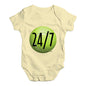 Funny Infant Baby Bodysuit Onesies Tennis 24 Seven Baby Unisex Baby Grow Bodysuit 6-12 Months Lemon