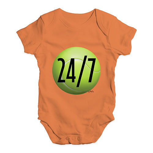 Funny Infant Baby Bodysuit Onesies Tennis 24 Seven Baby Unisex Baby Grow Bodysuit 3-6 Months Orange