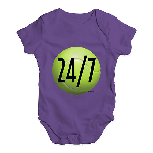 Funny Baby Onesies Tennis 24 Seven Baby Unisex Baby Grow Bodysuit 12-18 Months Plum