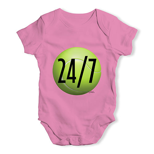 Funny Baby Clothes Tennis 24 Seven Baby Unisex Baby Grow Bodysuit 0-3 Months Pink