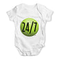 Babygrow Baby Romper Tennis 24 Seven Baby Unisex Baby Grow Bodysuit 12-18 Months White