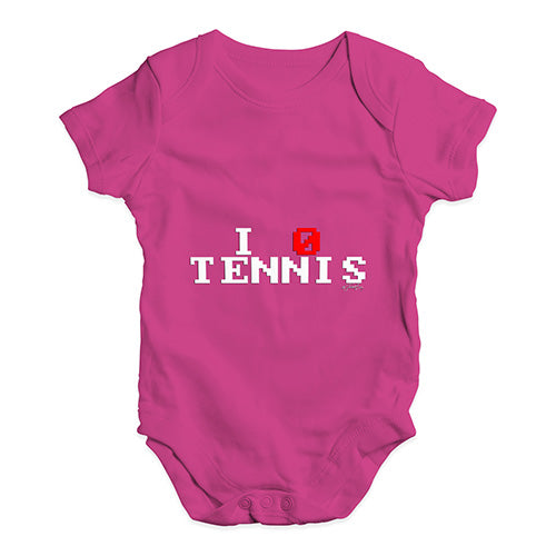 Babygrow Baby Romper I 0 Love Tennis Baby Unisex Baby Grow Bodysuit 0-3 Months Cerise PInk