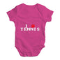 Babygrow Baby Romper I 0 Love Tennis Baby Unisex Baby Grow Bodysuit 0-3 Months Cerise PInk