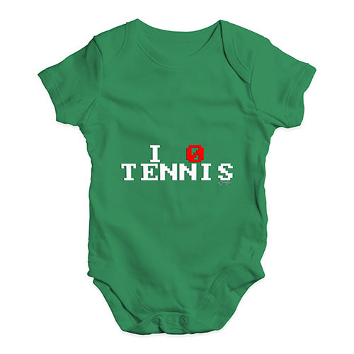 Funny Baby Bodysuits I 0 Love Tennis Baby Unisex Baby Grow Bodysuit 6-12 Months Green