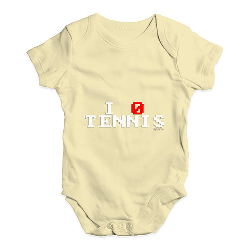 Babygrow Baby Romper I 0 Love Tennis Baby Unisex Baby Grow Bodysuit 18-24 Months Lemon