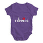 Cute Infant Bodysuit I 0 Love Tennis Baby Unisex Baby Grow Bodysuit 6-12 Months Plum