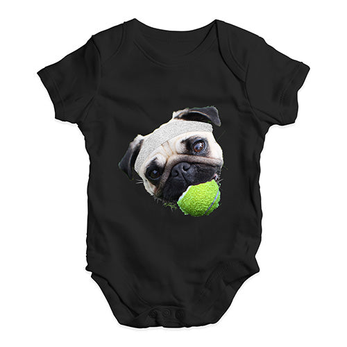 Baby Girl Clothes Tennis Pug Baby Unisex Baby Grow Bodysuit 0-3 Months Black