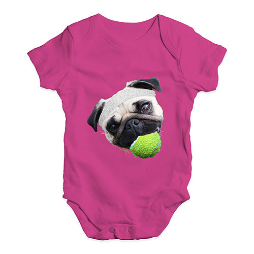Baby Boy Clothes Tennis Pug Baby Unisex Baby Grow Bodysuit 18-24 Months Cerise PInk