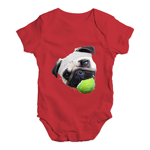 Baby Boy Clothes Tennis Pug Baby Unisex Baby Grow Bodysuit Newborn Red