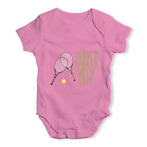 Baby Boy Clothes Tennis Starts With Love Baby Unisex Baby Grow Bodysuit 12-18 Months Pink