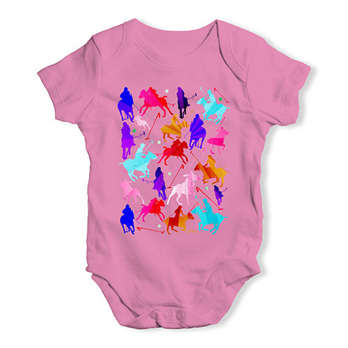 Babygrow Baby Romper Polo Rainbow Collage Baby Unisex Baby Grow Bodysuit 6-12 Months Pink