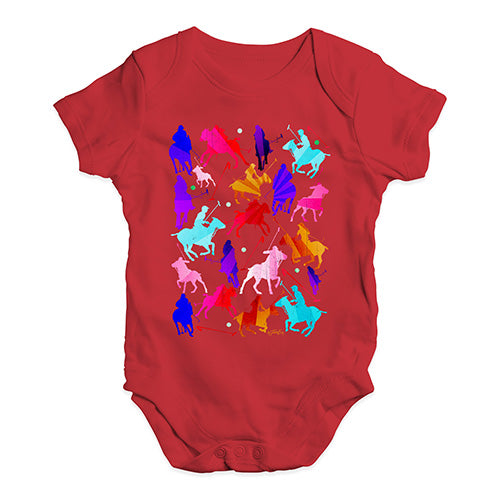 Cute Infant Bodysuit Polo Rainbow Collage Baby Unisex Baby Grow Bodysuit 6-12 Months Red