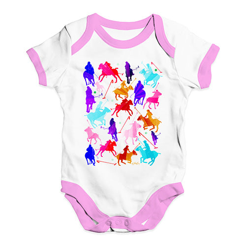 Funny Infant Baby Bodysuit Onesies Polo Rainbow Collage Baby Unisex Baby Grow Bodysuit Newborn White Pink Trim