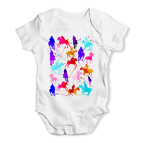 Babygrow Baby Romper Polo Rainbow Collage Baby Unisex Baby Grow Bodysuit 3-6 Months White