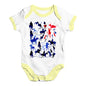 Funny Baby Clothes Australia Polo Collage Baby Unisex Baby Grow Bodysuit 6-12 Months White Yellow Trim