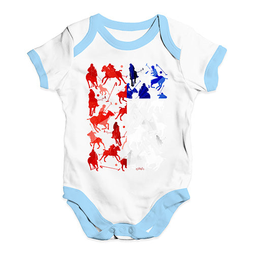 Babygrow Baby Romper Chile Polo Collage Baby Unisex Baby Grow Bodysuit 18-24 Months White Blue Trim