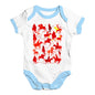 Baby Girl Clothes China Polo Collage Baby Unisex Baby Grow Bodysuit 3-6 Months White Blue Trim