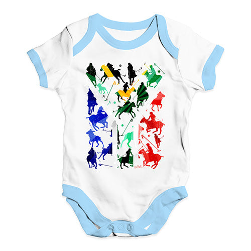 Baby Onesies South Africa Polo Collage Baby Unisex Baby Grow Bodysuit 18-24 Months White Blue Trim