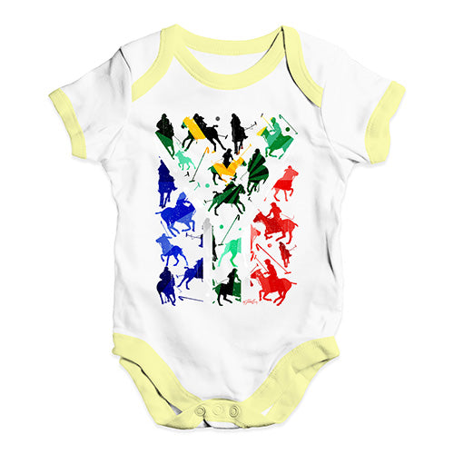Baby Girl Clothes South Africa Polo Collage Baby Unisex Baby Grow Bodysuit 0-3 Months White Yellow Trim