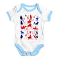 Baby Onesies UK Polo Collage Baby Unisex Baby Grow Bodysuit 0-3 Months White Blue Trim