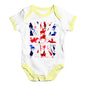 Babygrow Baby Romper UK Polo Collage Baby Unisex Baby Grow Bodysuit 3-6 Months White Yellow Trim