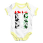 Funny Infant Baby Bodysuit UAE Polo Collage Baby Unisex Baby Grow Bodysuit 6-12 Months White Yellow Trim