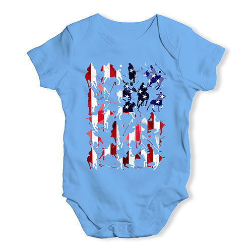 Funny Baby Clothes USA Polo Collage Baby Unisex Baby Grow Bodysuit 12-18 Months Blue