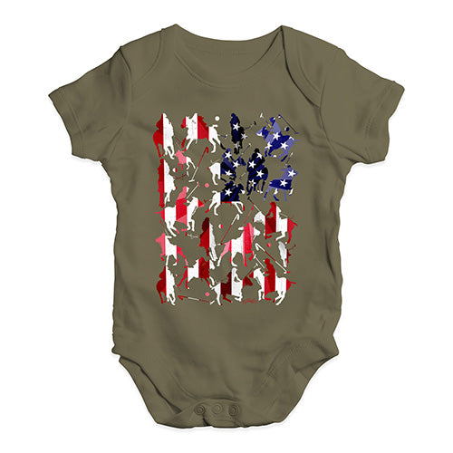 Bodysuit Baby Romper USA Polo Collage Baby Unisex Baby Grow Bodysuit 18-24 Months Khaki