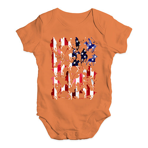 Bodysuit Baby Romper USA Polo Collage Baby Unisex Baby Grow Bodysuit 12-18 Months Orange