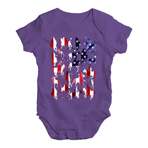Funny Infant Baby Bodysuit USA Polo Collage Baby Unisex Baby Grow Bodysuit 0-3 Months Plum
