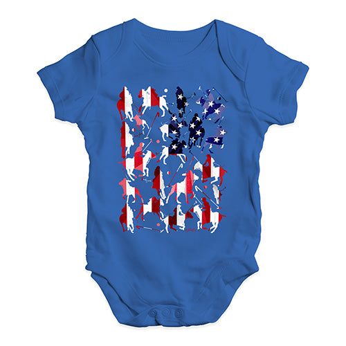 Baby Onesies USA Polo Collage Baby Unisex Baby Grow Bodysuit 6-12 Months Royal Blue