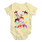 Babygrow Baby Romper Dressage Rainbow Collage Baby Unisex Baby Grow Bodysuit 0-3 Months Lemon