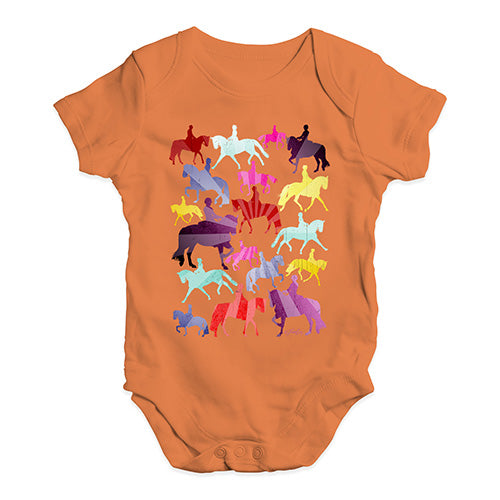 Funny Baby Onesies Dressage Rainbow Collage Baby Unisex Baby Grow Bodysuit 0-3 Months Orange