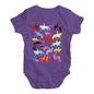 Funny Baby Onesies Dressage Rainbow Collage Baby Unisex Baby Grow Bodysuit 0-3 Months Plum