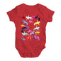 Baby Grow Baby Romper Dressage Rainbow Collage Baby Unisex Baby Grow Bodysuit 3-6 Months Red