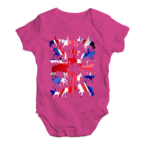 Baby Onesies GB Dressage Silhouette Baby Unisex Baby Grow Bodysuit 3-6 Months Cerise PInk