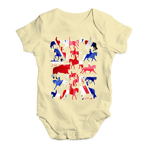 Cute Infant Bodysuit GB Dressage Silhouette Baby Unisex Baby Grow Bodysuit 12-18 Months Lemon