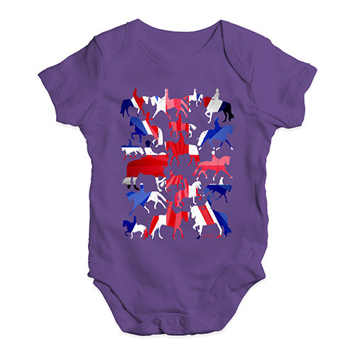 Bodysuit Baby Romper GB Dressage Silhouette Baby Unisex Baby Grow Bodysuit Newborn Plum