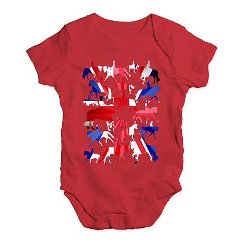 Funny Baby Bodysuits GB Dressage Silhouette Baby Unisex Baby Grow Bodysuit 18-24 Months Red