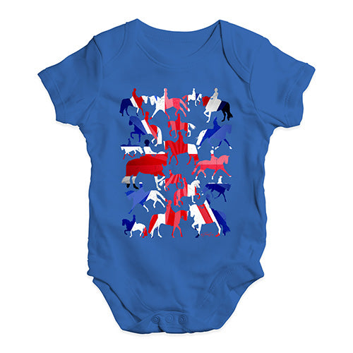 Baby Girl Clothes GB Dressage Silhouette Baby Unisex Baby Grow Bodysuit 12-18 Months Royal Blue