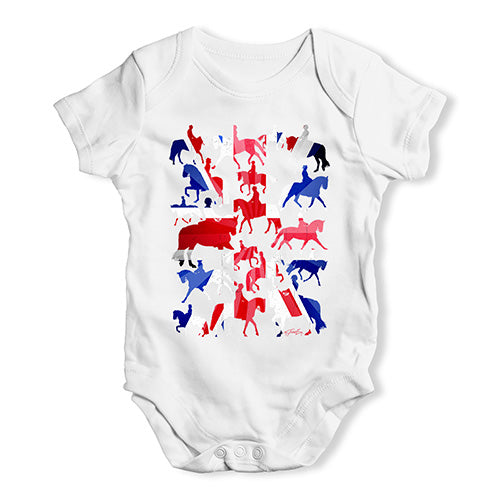 Funny Baby Clothes GB Dressage Silhouette Baby Unisex Baby Grow Bodysuit Newborn White
